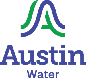 AW-COA~1 - Alliance for Water Efficiency Austin Water logo: blue 'Austin' wordmark with a green-and-blue stylized A emblem above.