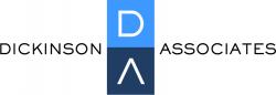 Dickinson & Associates logo: a blue vertical bar with a white 'D' and 'A' monogram flanked by the text 'DICKINSON ASSOCIATES' on both sides.