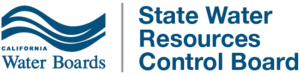 CA State Water Resource - Alliance for Water Efficiency Logo with California Water Boards waves emblem on the left and 'State Water Resources Control Board' text on the right, separated by a gray vertical divider.