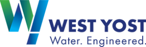 West Yost - Alliance for Water Efficiency Logo with colorful abstract ribbons on the left and a blue wordmark on the right.